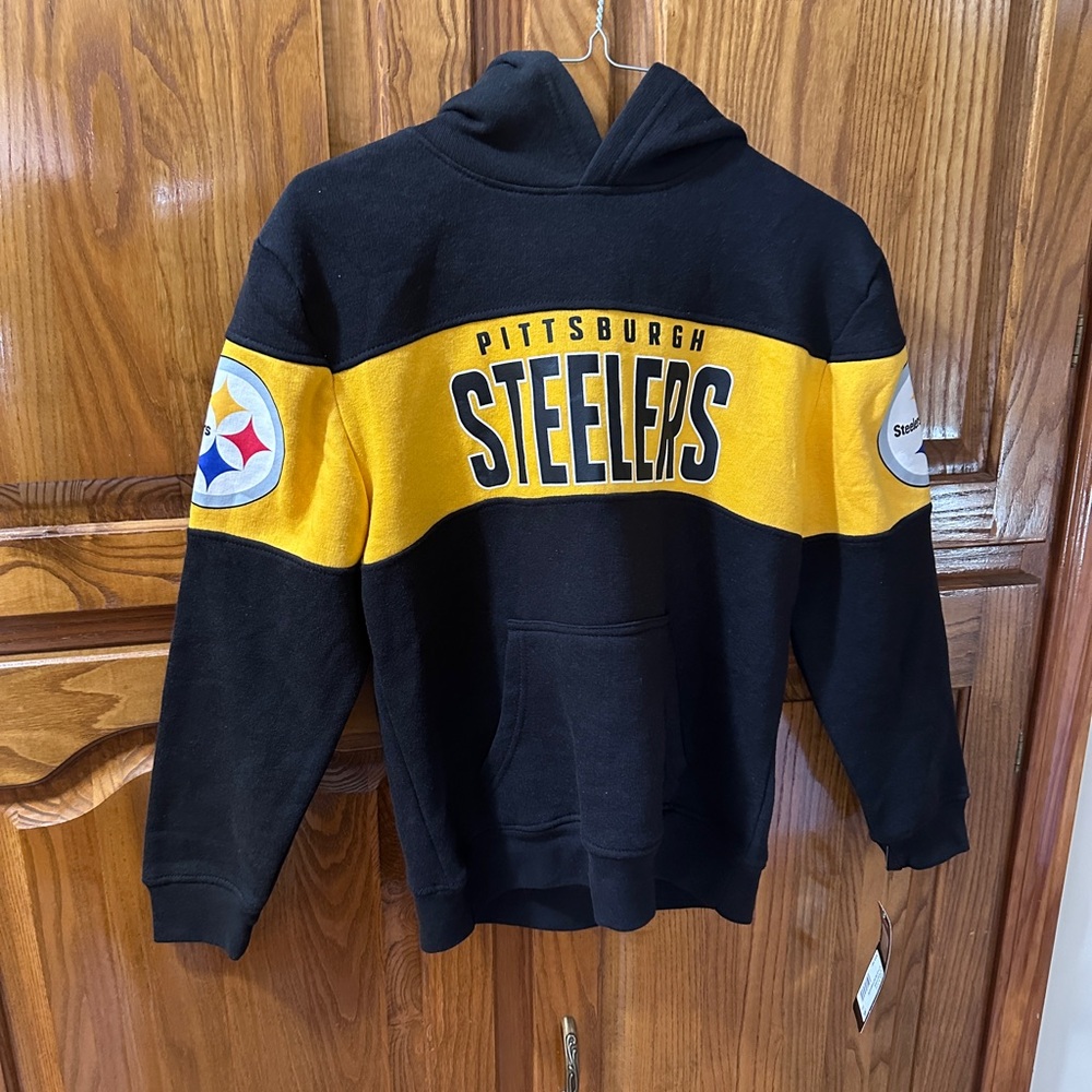 NFL Youth Size‎ 10-12 Pittsburgh Steelers Black and Gold Hoodie NEW Boy/Girl